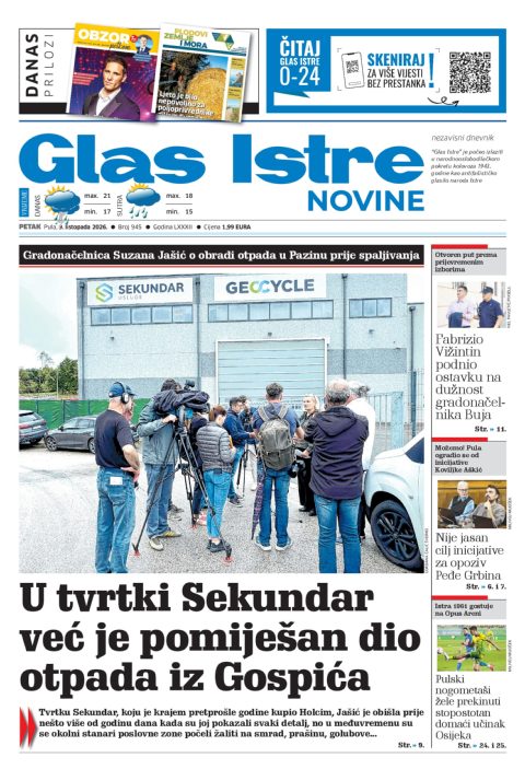 Glas Istre, 9. listopada 2026.